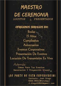 Somos parte de tus momentos únicos y especiales. ✨️¡Sé para ser parte de esta experiencia!👨🏽‍💼🎤